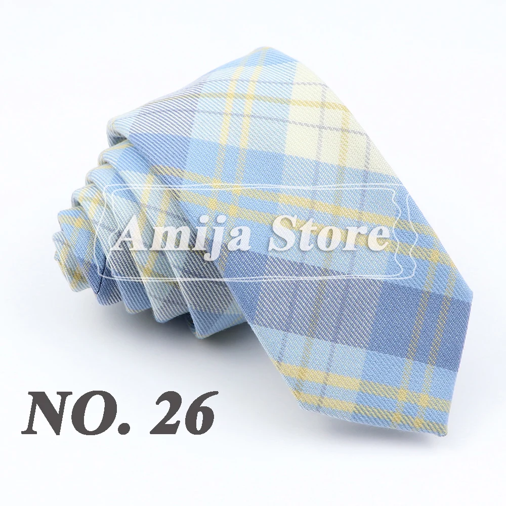 Plaid Tie For Men Women Soft Skinny Cotton TR Fabric Necktie For Wedding Bussiness Casual Man's Neckties Suits Flower Cravat