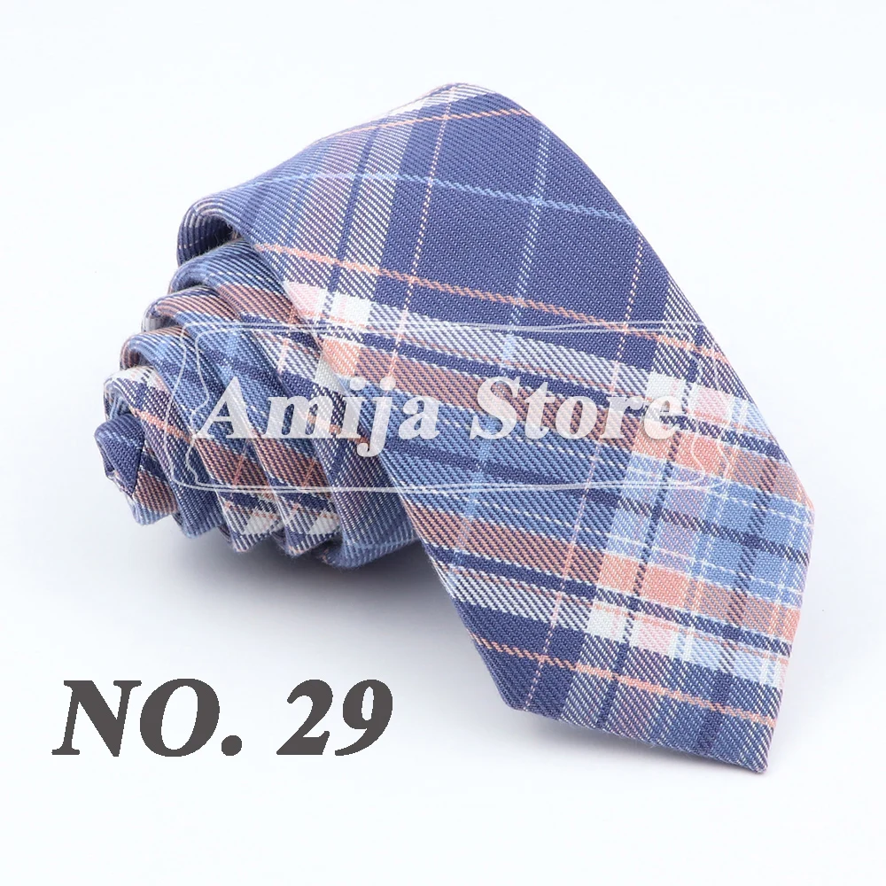 Plaid Tie For Men Women Soft Skinny Cotton TR Fabric Necktie For Wedding Bussiness Casual Man's Neckties Suits Flower Cravat