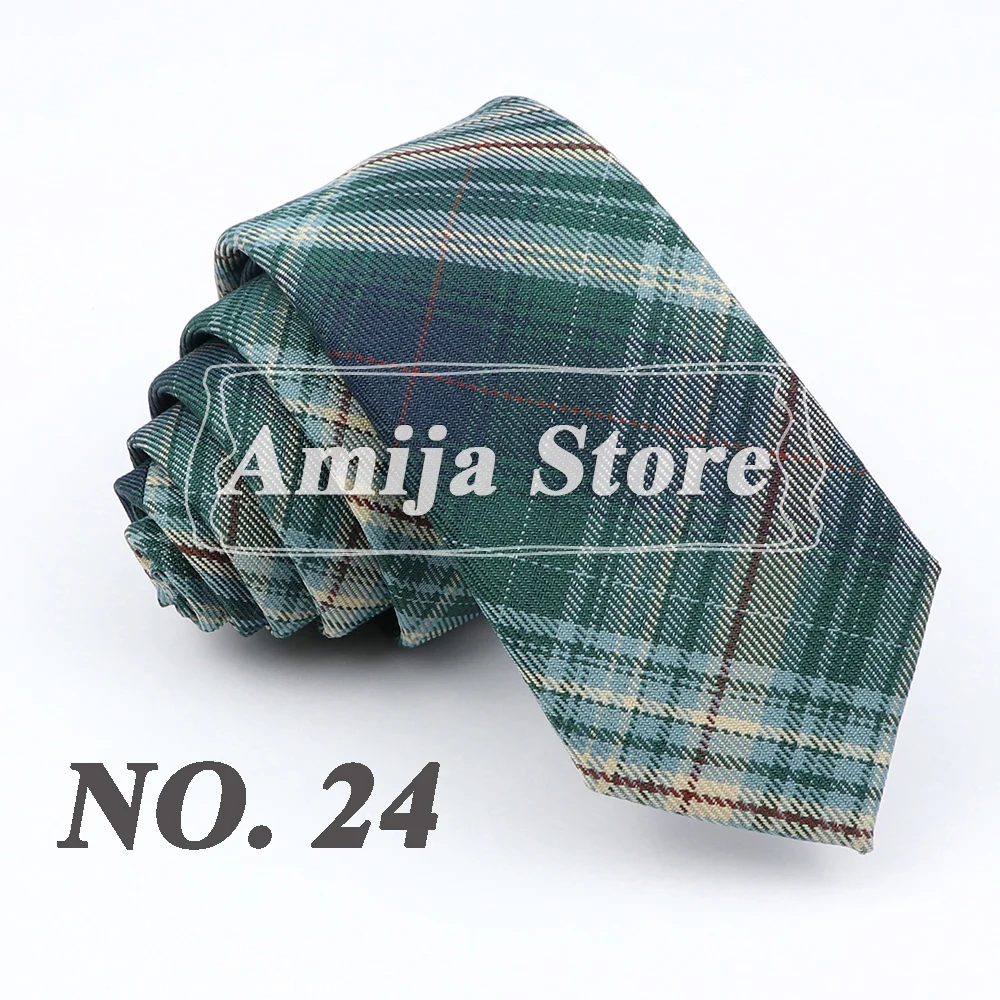 Plaid Tie For Men Women Soft Skinny Cotton TR Fabric Necktie For Wedding Bussiness Casual Man's Neckties Suits Flower Cravat