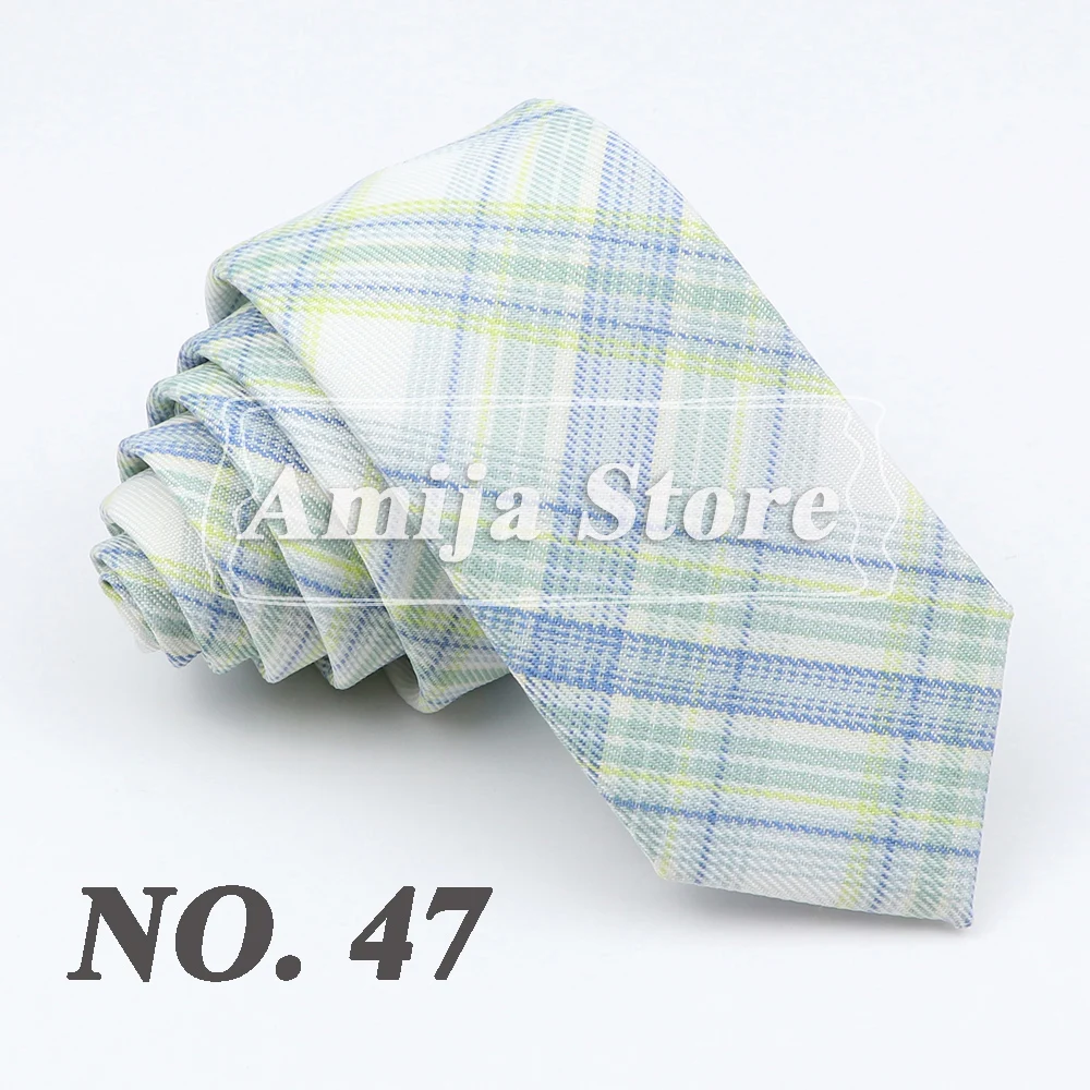 Plaid Tie For Men Women Soft Skinny Cotton TR Fabric Necktie For Wedding Bussiness Casual Man's Neckties Suits Flower Cravat