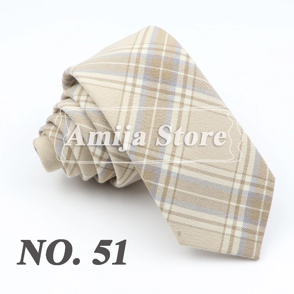 Plaid Tie For Men Women Soft Skinny Cotton TR Fabric Necktie For Wedding Bussiness Casual Man's Neckties Suits Flower Cravat
