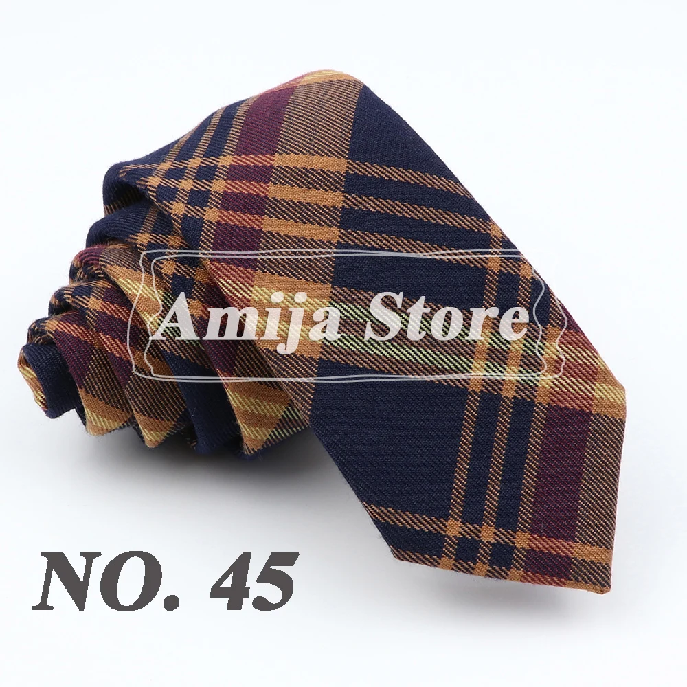 Plaid Tie For Men Women Soft Skinny Cotton TR Fabric Necktie For Wedding Bussiness Casual Man's Neckties Suits Flower Cravat