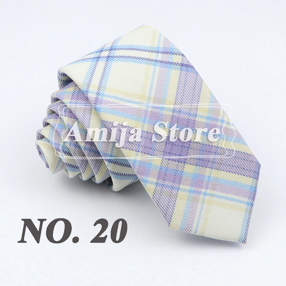 Plaid Tie For Men Women Soft Skinny Cotton TR Fabric Necktie For Wedding Bussiness Casual Man's Neckties Suits Flower Cravat