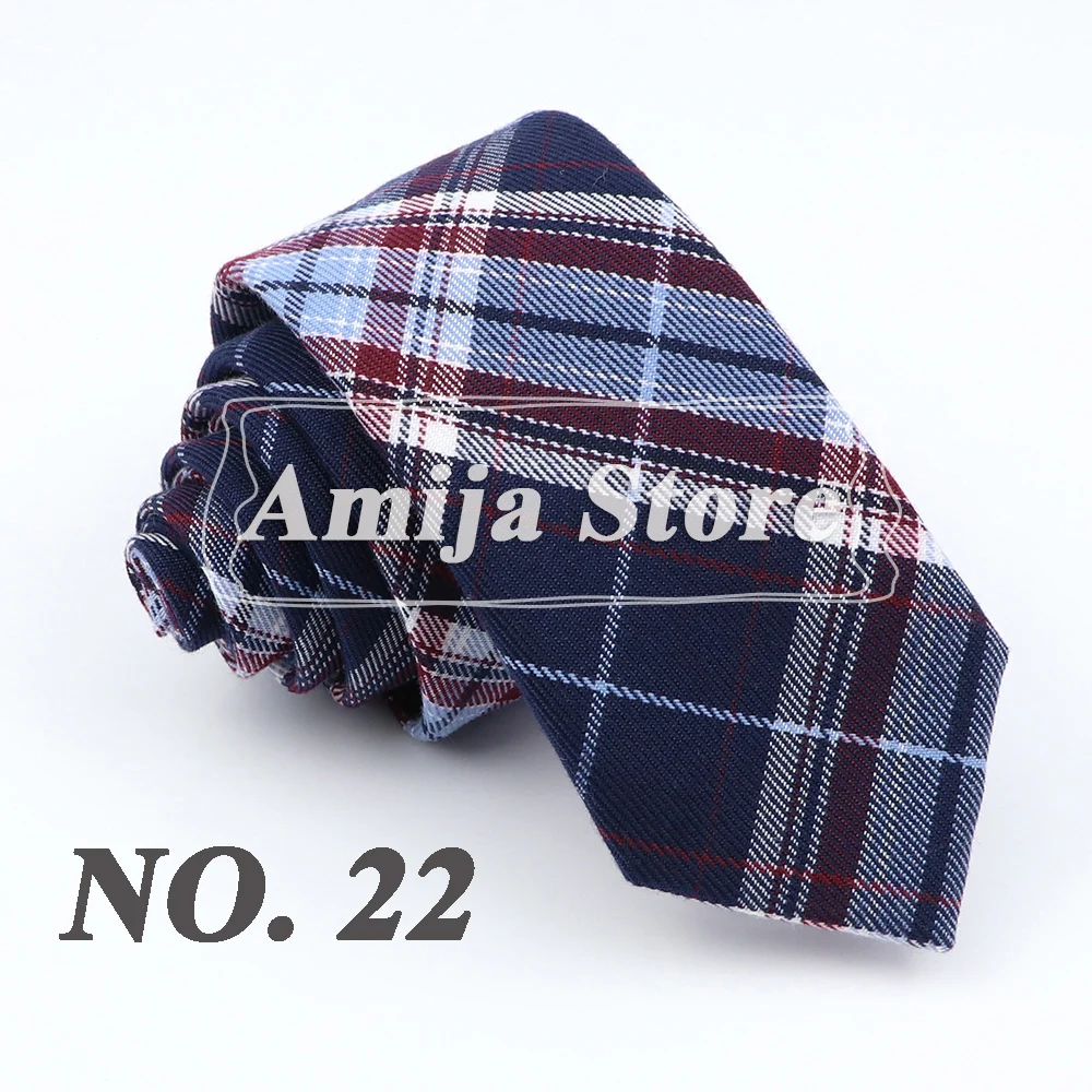 Plaid Tie For Men Women Soft Skinny Cotton TR Fabric Necktie For Wedding Bussiness Casual Man's Neckties Suits Flower Cravat