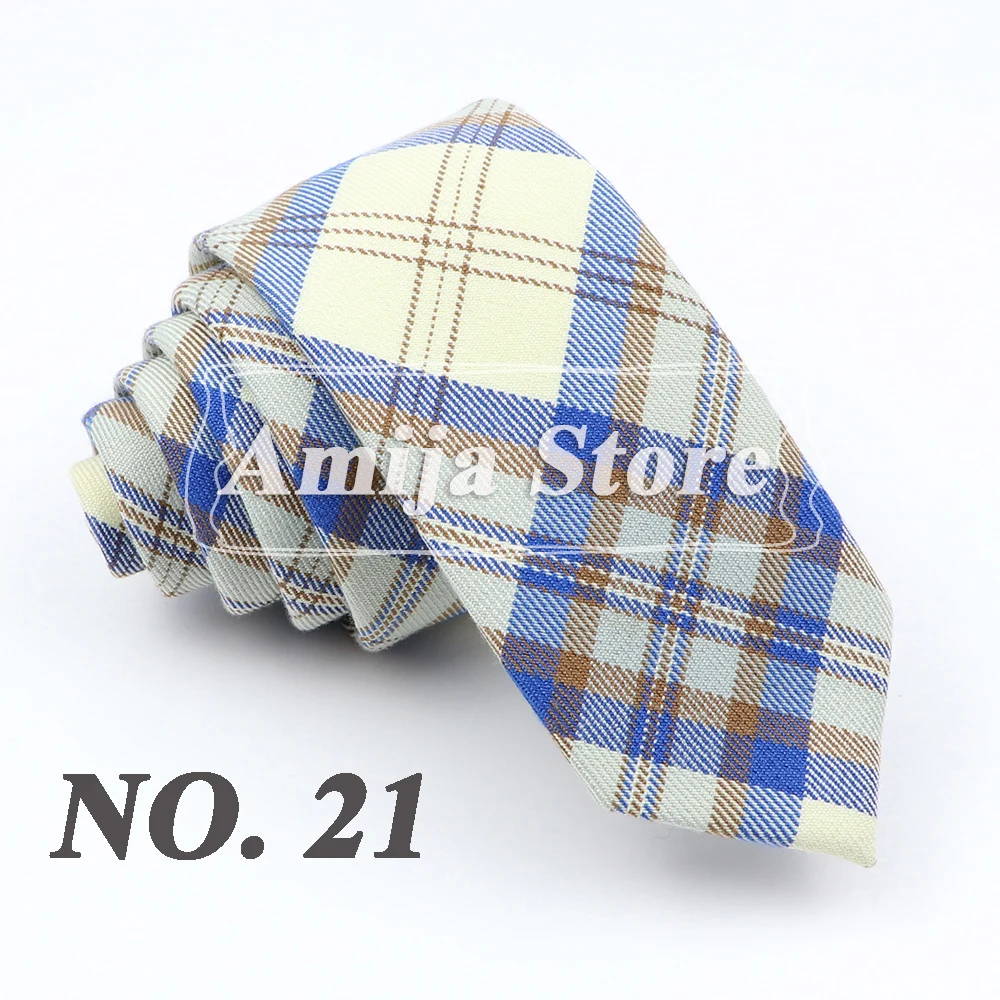 Plaid Tie For Men Women Soft Skinny Cotton TR Fabric Necktie For Wedding Bussiness Casual Man's Neckties Suits Flower Cravat