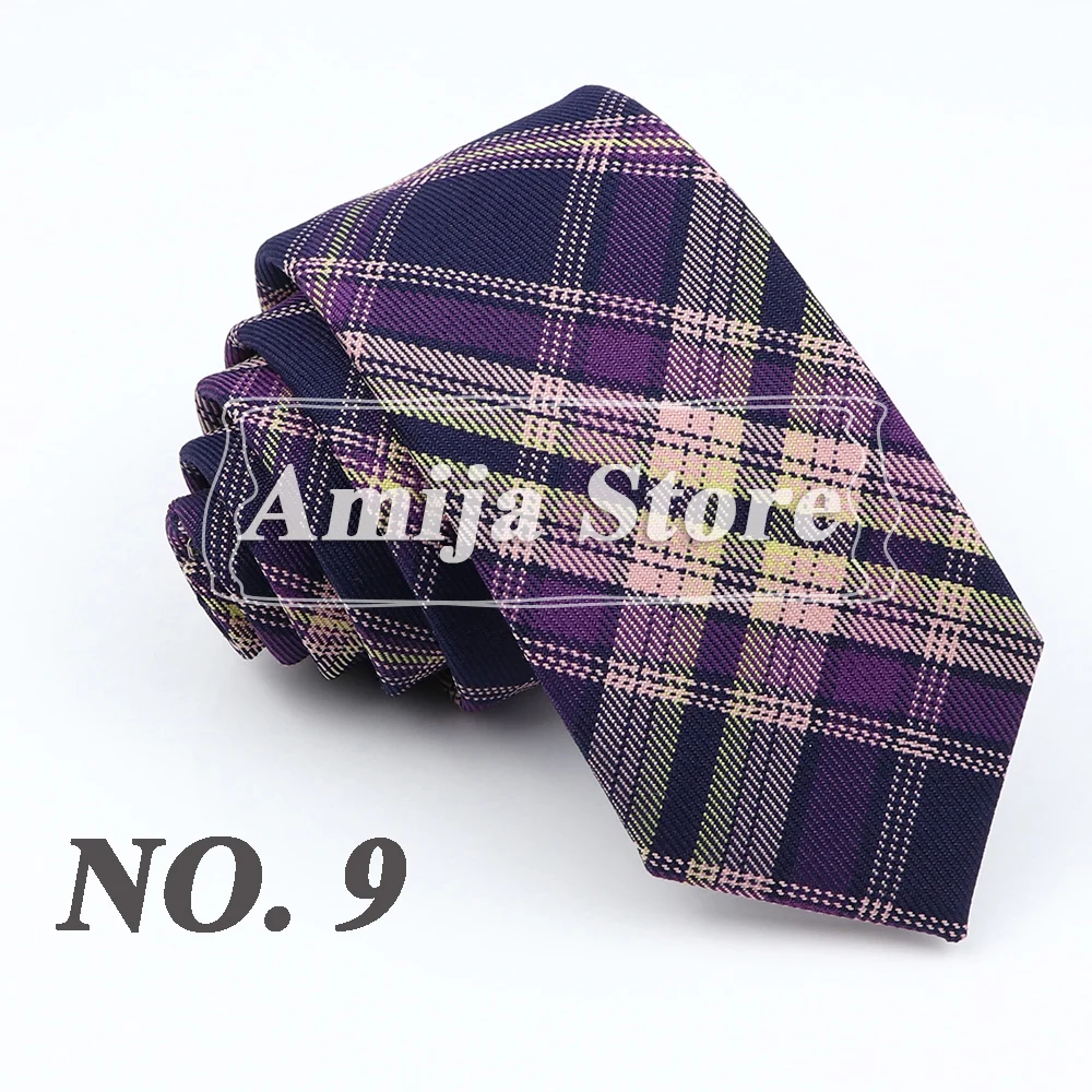 Plaid Tie For Men Women Soft Skinny Cotton TR Fabric Necktie For Wedding Bussiness Casual Man's Neckties Suits Flower Cravat