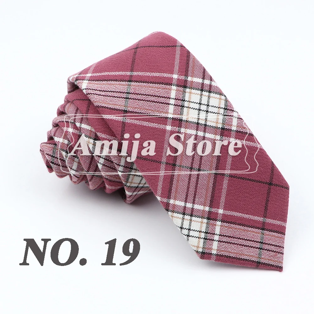 Plaid Tie For Men Women Soft Skinny Cotton TR Fabric Necktie For Wedding Bussiness Casual Man's Neckties Suits Flower Cravat