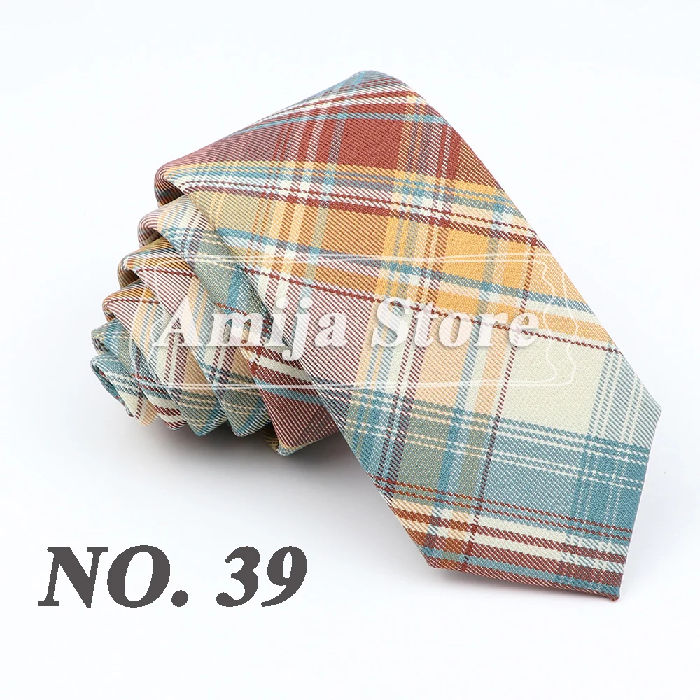 Plaid Tie For Men Women Soft Skinny Cotton TR Fabric Necktie For Wedding Bussiness Casual Man's Neckties Suits Flower Cravat