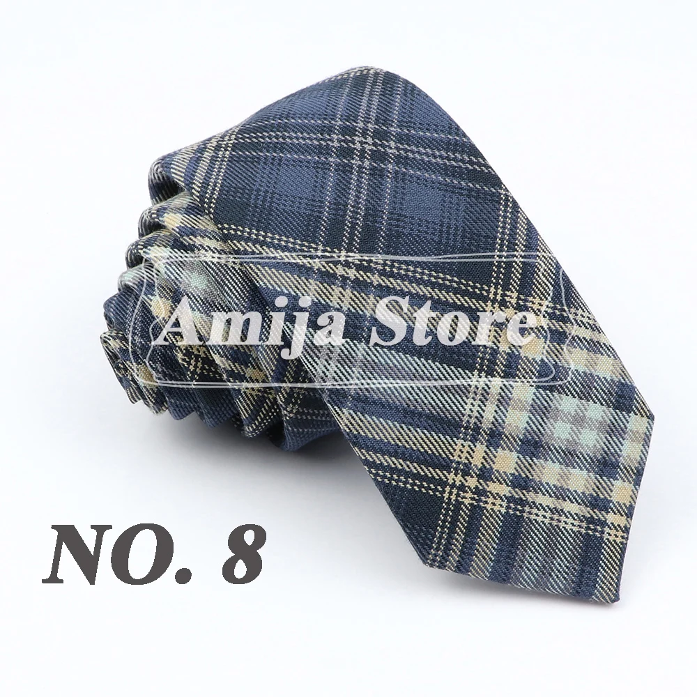 Plaid Tie For Men Women Soft Skinny Cotton TR Fabric Necktie For Wedding Bussiness Casual Man's Neckties Suits Flower Cravat