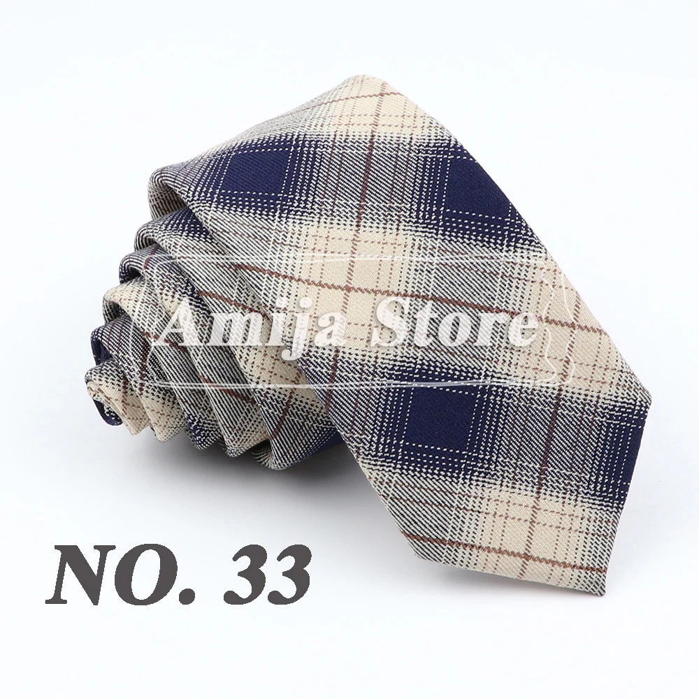Plaid Tie For Men Women Soft Skinny Cotton TR Fabric Necktie For Wedding Bussiness Casual Man's Neckties Suits Flower Cravat