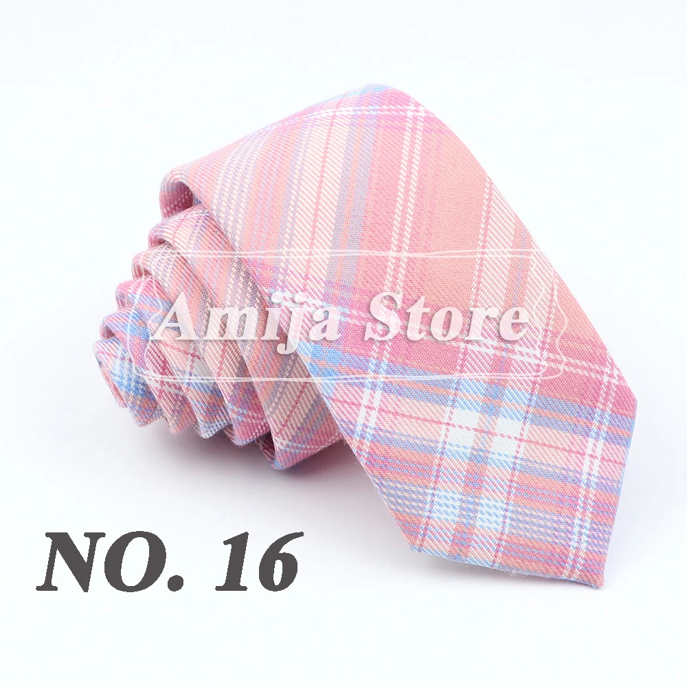 Plaid Tie For Men Women Soft Skinny Cotton TR Fabric Necktie For Wedding Bussiness Casual Man's Neckties Suits Flower Cravat