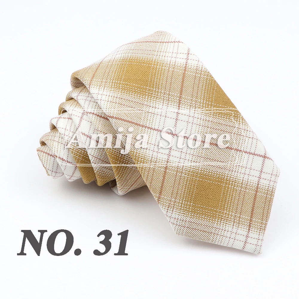 Plaid Tie For Men Women Soft Skinny Cotton TR Fabric Necktie For Wedding Bussiness Casual Man's Neckties Suits Flower Cravat