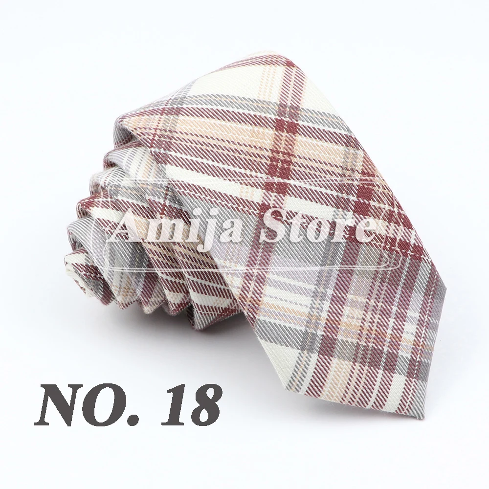 Plaid Tie For Men Women Soft Skinny Cotton TR Fabric Necktie For Wedding Bussiness Casual Man's Neckties Suits Flower Cravat
