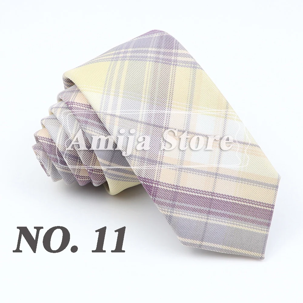 Plaid Tie For Men Women Soft Skinny Cotton TR Fabric Necktie For Wedding Bussiness Casual Man's Neckties Suits Flower Cravat