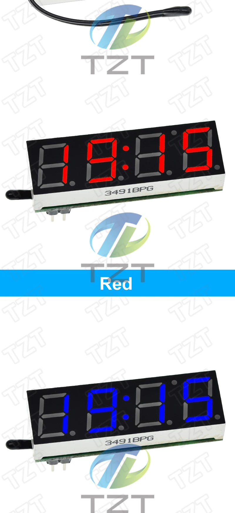 GREATZT 3 In 1 LED RX8025T Digital Clock Temperature Voltage Module DIY Time/Thermometer/Voltmeter DC 5-30V For Arduino