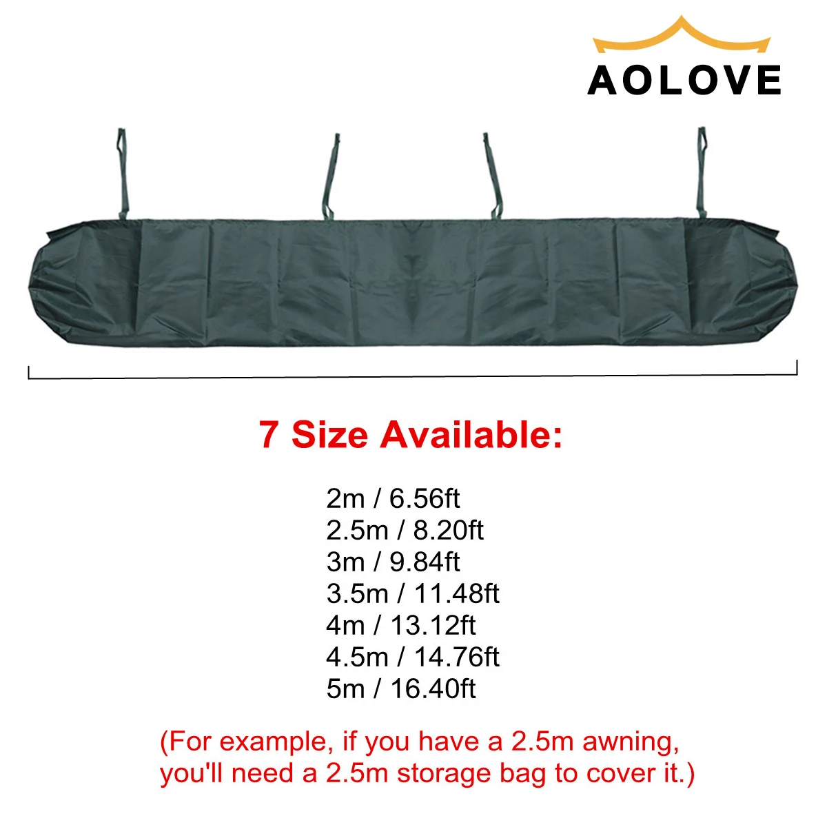 7 Sizes Patio Awning Protector Cover Patio Garden Rain Shed Storage Bag Rain Cover Retractable Roller Shutter Awning Dust Cover