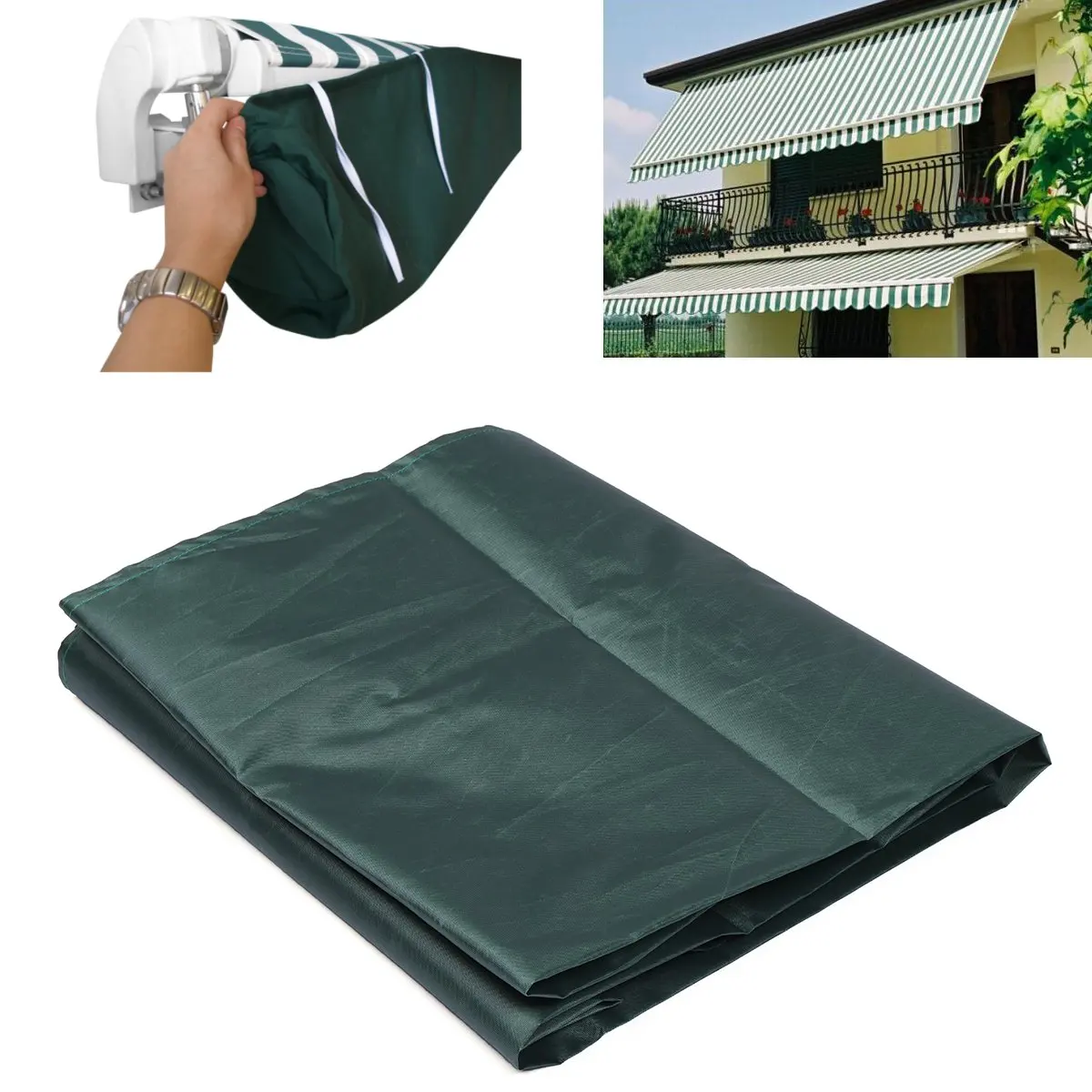 7 Sizes Patio Awning Protector Cover Patio Garden Rain Shed Storage Bag Rain Cover Retractable Roller Shutter Awning Dust Cover