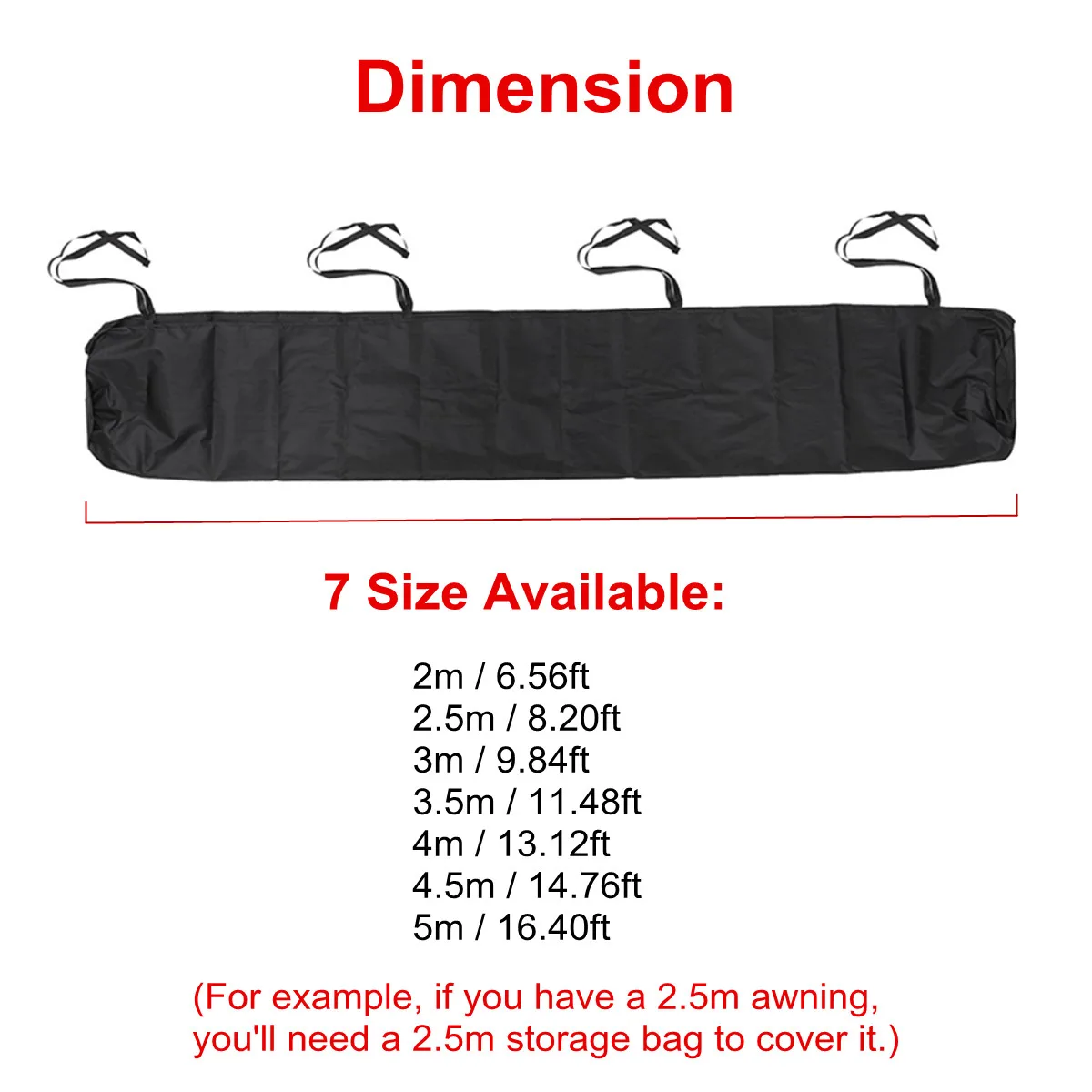 7 Sizes Patio Awning Protector Cover Patio Garden Rain Shed Storage Bag Rain Cover Retractable Roller Shutter Awning Dust Cover