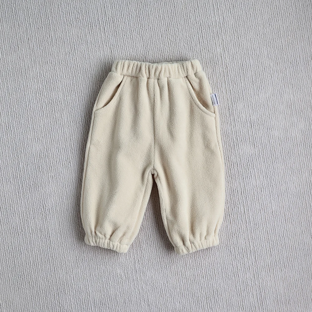 MILANCEL New Autumn Baby Sports Suit Toddler Fleece Solid Color Hoodies Suit Infant Outfit 2PCS