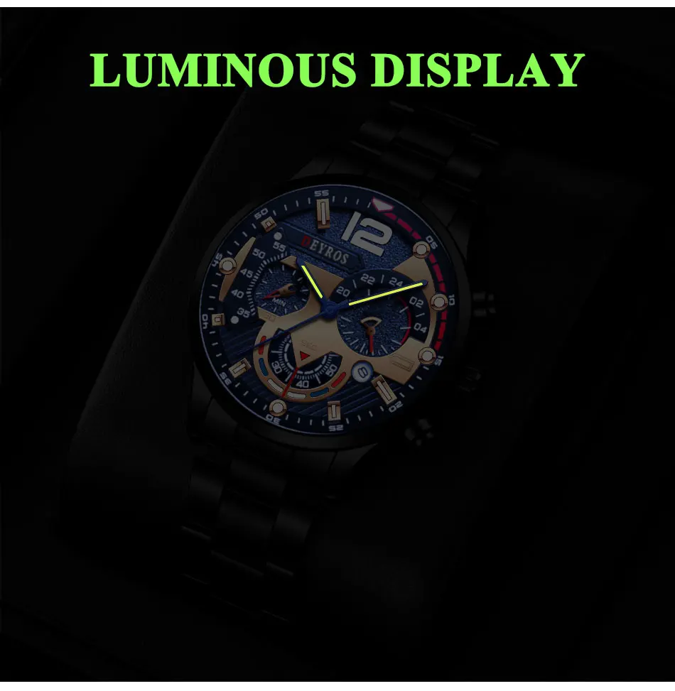 Fashion Mens Watches Luxury Quartz Wristwatch Calendar Luminous Clock Men Business Casual Watch Reloj Hombre