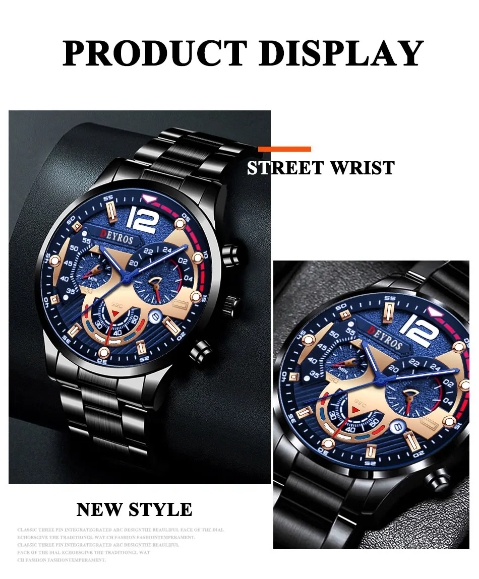 Fashion Mens Watches Luxury Quartz Wristwatch Calendar Luminous Clock Men Business Casual Watch Reloj Hombre