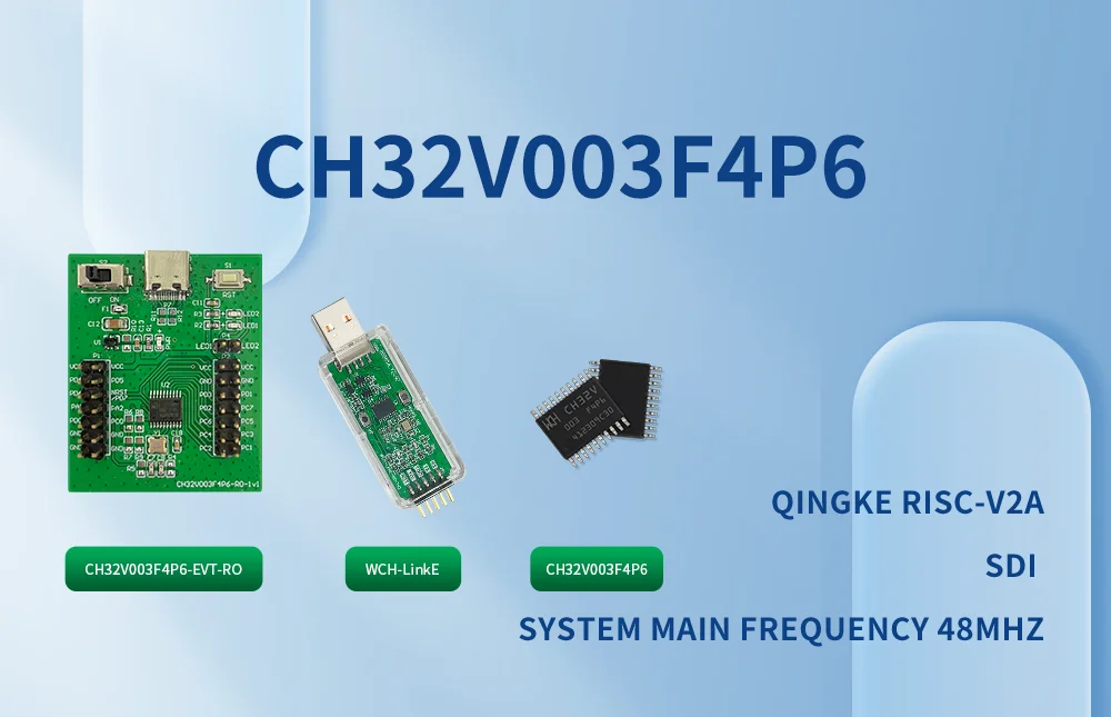 1Pcs/Kit CH32V003F4P6 QingKe RISC-V2A 1-wire SDI System Main Frequency 48MHz