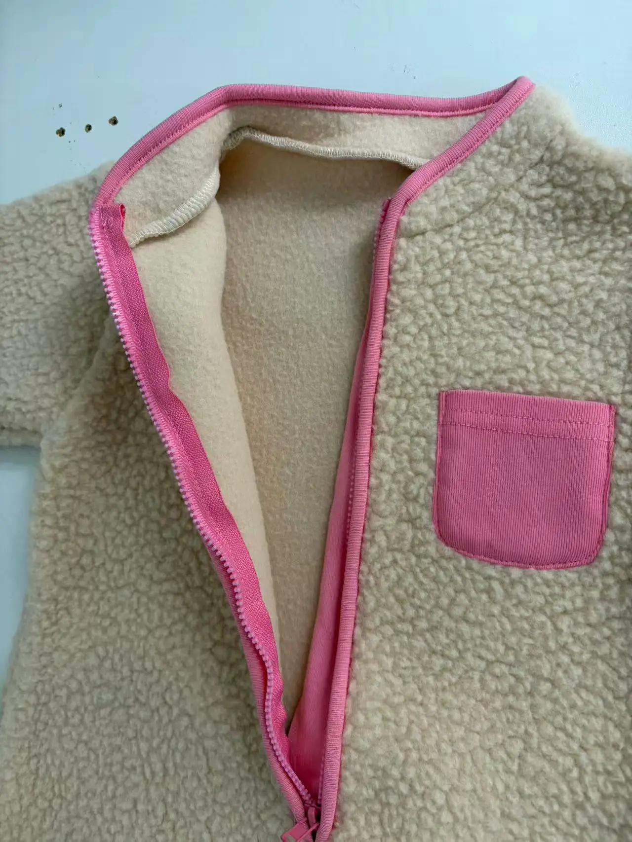 MILANCEL Spring Autumn Newborn Baby Romper Infant Warm Lamb Fleece Patchwork Jumpsuit Toddler Outwear