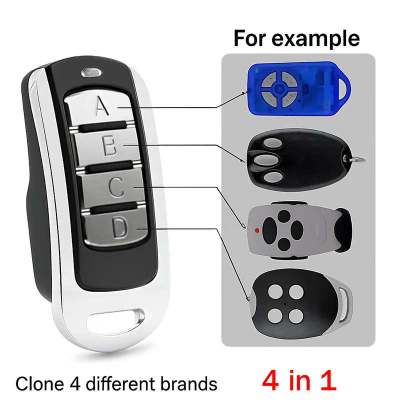 Garage Remote Control Clone Multifrequency 287MHz-868MHz Garage Door Opener Gate Control 3 Buttons Includes Car Sun Visor Clip