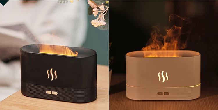 Kinscoter Aroma Diffuser Air Humidifier Ultrasonic Cool Mist Maker Fogger Led Essential Oil Flame Lamp Difusor