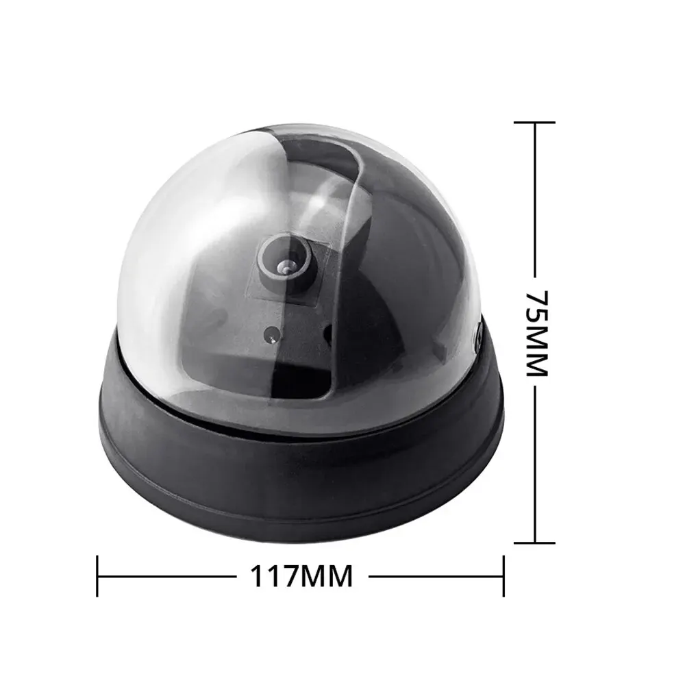 Fuers Creative Black Plastic Dome CCTV Dummy Camera Flashing Led Fake Camera Surveillance Security System