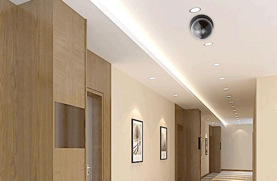 Fuers Creative Black Plastic Dome CCTV Dummy Camera Flashing Led Fake Camera Surveillance Security System