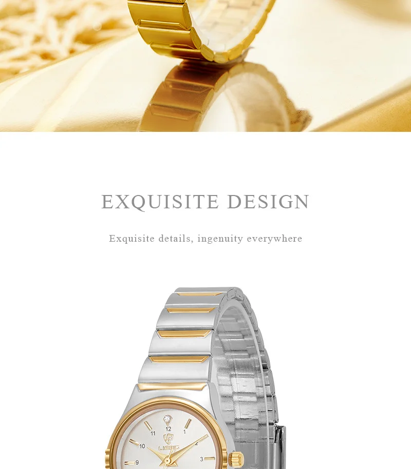 LIEBIG Women Quartz Watches Luxury Golden Stainless Steel Bracelet Waterproof Ladies Gold Wristwatch Girl Clock Relogio Mujer