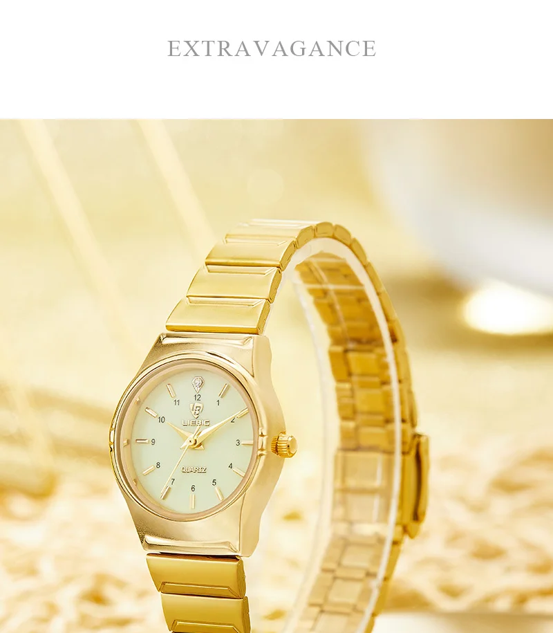 LIEBIG Women Quartz Watches Luxury Golden Stainless Steel Bracelet Waterproof Ladies Gold Wristwatch Girl Clock Relogio Mujer