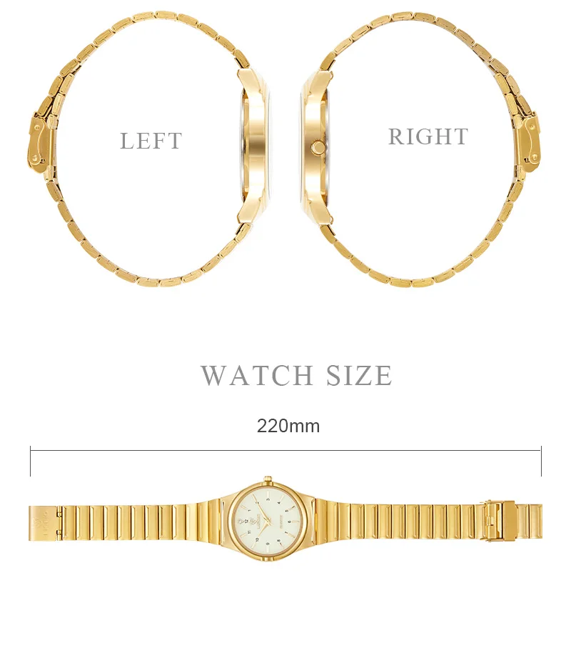 LIEBIG Women Quartz Watches Luxury Golden Stainless Steel Bracelet Waterproof Ladies Gold Wristwatch Girl Clock Relogio Mujer
