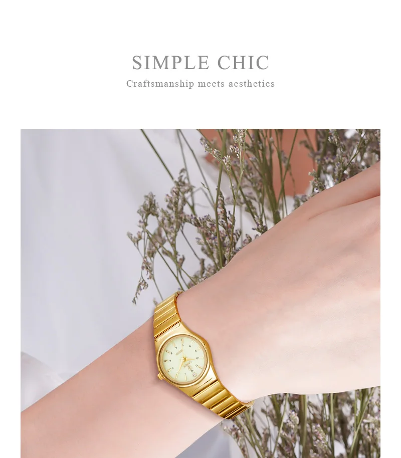 LIEBIG Women Quartz Watches Luxury Golden Stainless Steel Bracelet Waterproof Ladies Gold Wristwatch Girl Clock Relogio Mujer