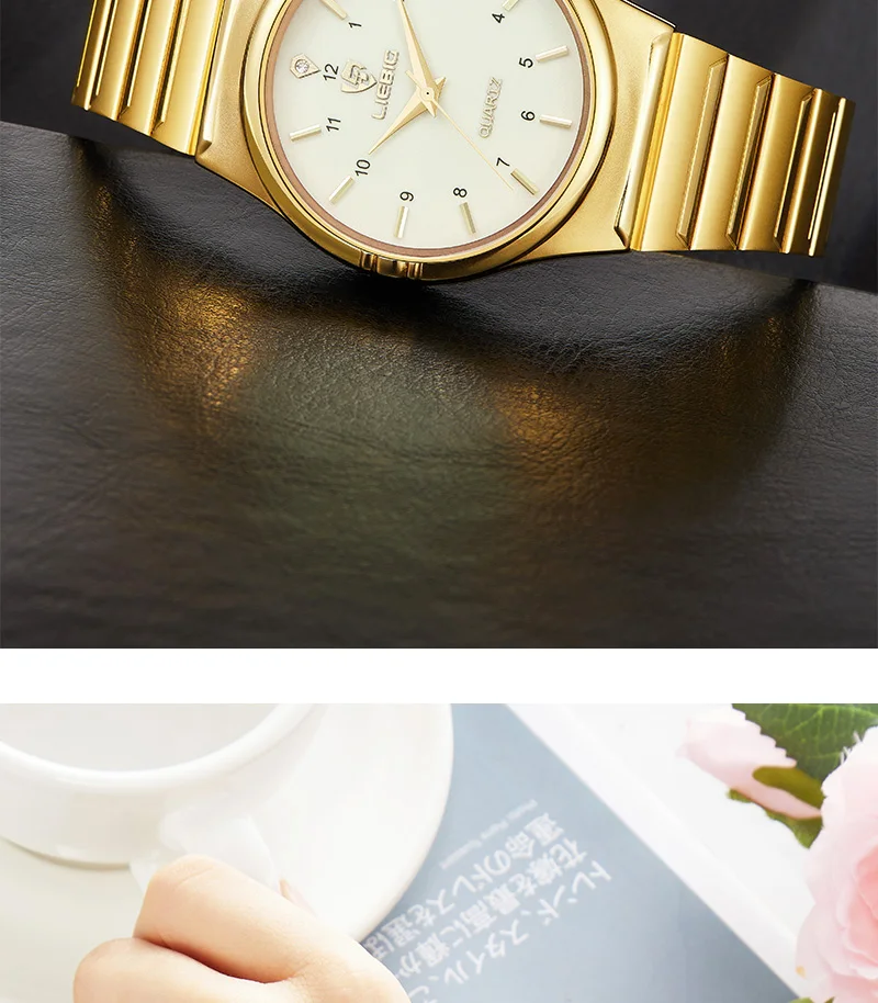 LIEBIG Women Quartz Watches Luxury Golden Stainless Steel Bracelet Waterproof Ladies Gold Wristwatch Girl Clock Relogio Mujer