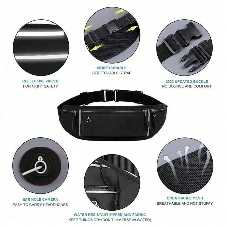 Professional Running Waist Bag Sports Belt Pouch Mobile Phone Case Men Women Hidden Pouch Gym Sports Bags Running Pack