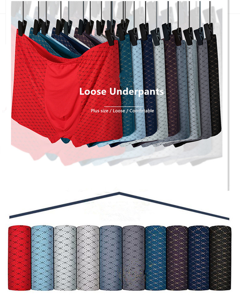 Plus Size 9XL Underwear Men Boxer Para Boxershorts 11XL Shorts Male Bamboo Fiber Loose Soft Large Oversized Modal Underpants
