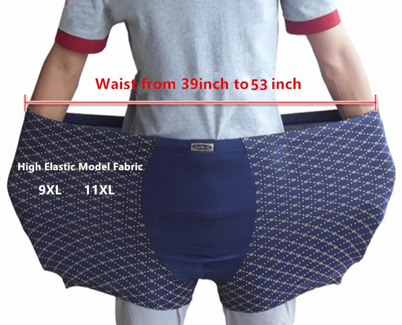 Plus Size 9XL Underwear Men Boxer Para Boxershorts 11XL Shorts Male Bamboo Fiber Loose Soft Large Oversized Modal Underpants