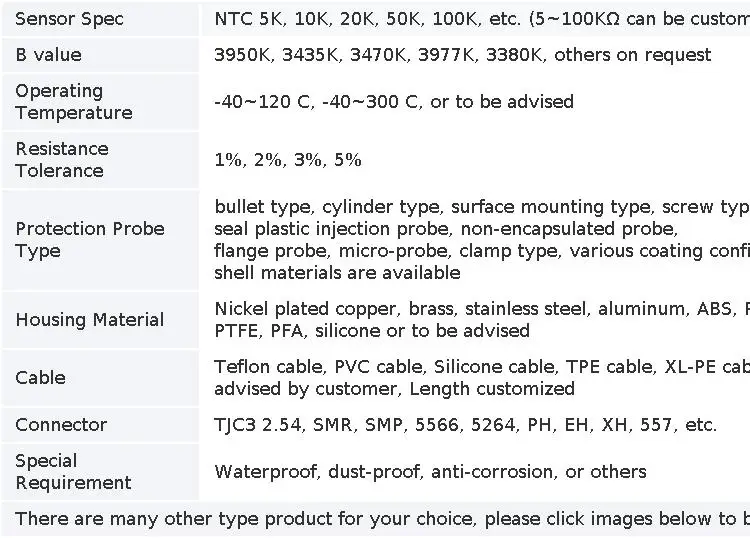 1PCS NTC Thermistor Temperature Sensor B3950 10K 1% Air Probe Air Conditioning Probe 20/35/50CM 1/2M