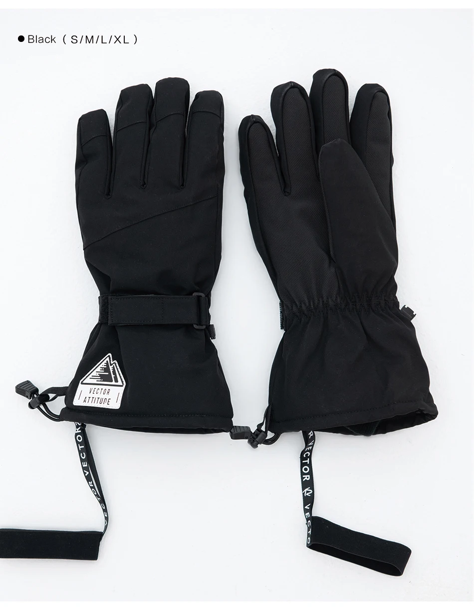 Extra Thick Men Women 2-IN-1 Mittens Ski Gloves Snowboard Snow Winter Sports Warm Waterproof Windproof Skiing Faux Leather Plam