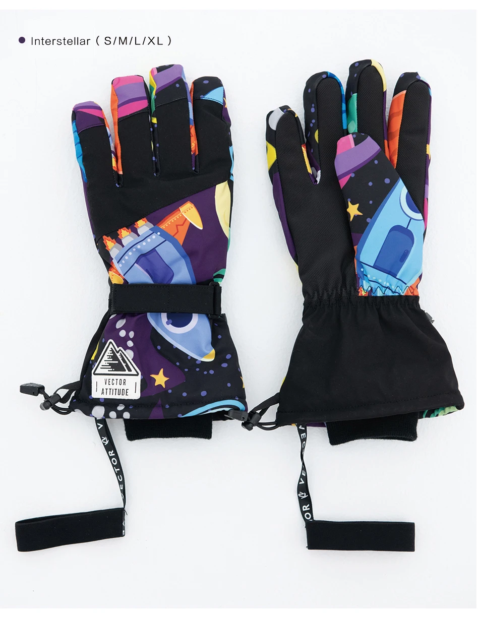 Extra Thick Men Women 2-IN-1 Mittens Ski Gloves Snowboard Snow Winter Sports Warm Waterproof Windproof Skiing Faux Leather Plam