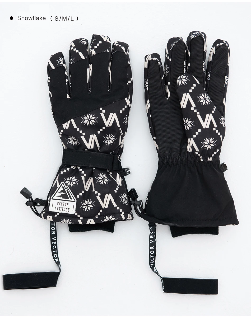 Extra Thick Men Women 2-IN-1 Mittens Ski Gloves Snowboard Snow Winter Sports Warm Waterproof Windproof Skiing Faux Leather Plam
