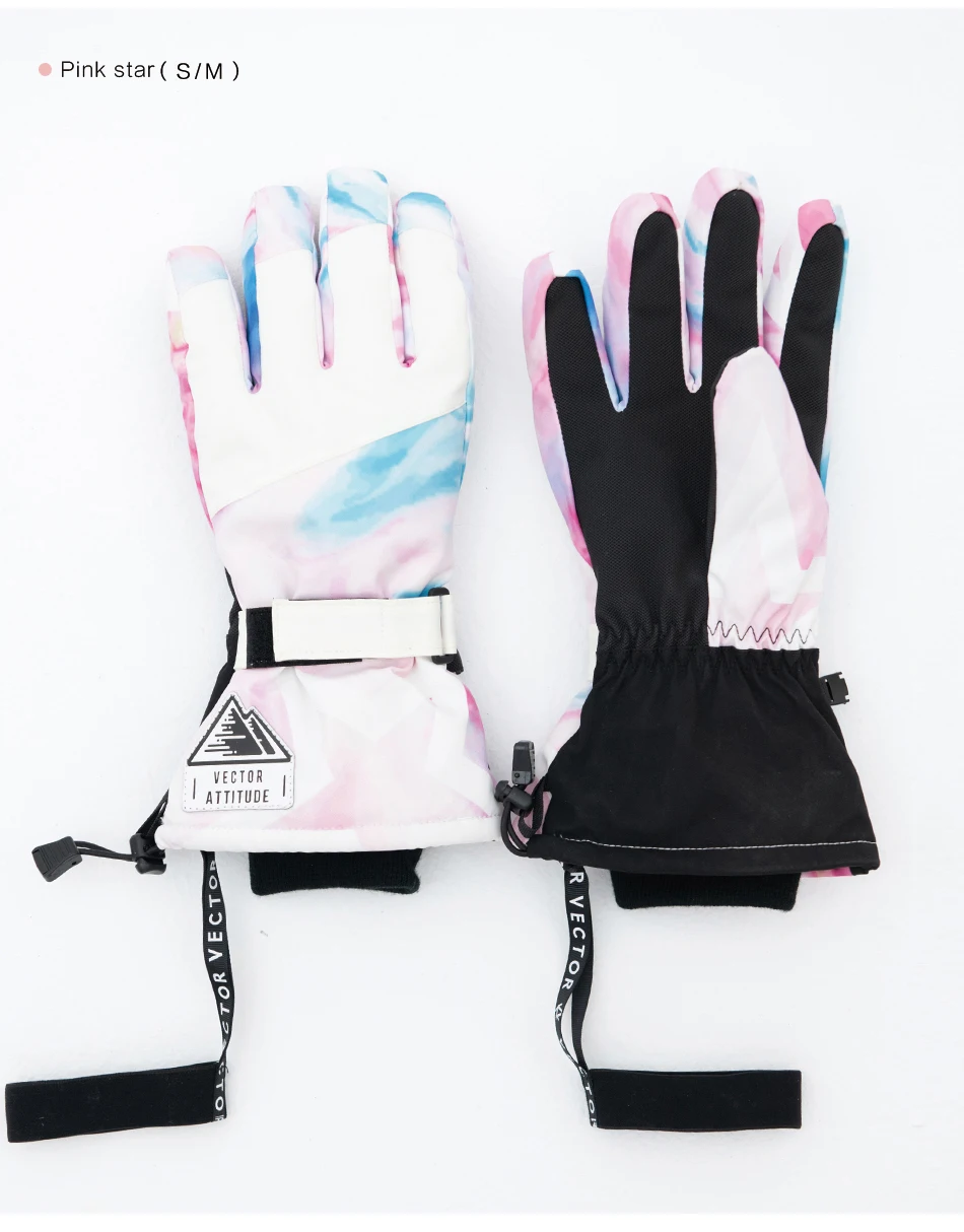Extra Thick Men Women 2-IN-1 Mittens Ski Gloves Snowboard Snow Winter Sports Warm Waterproof Windproof Skiing Faux Leather Plam