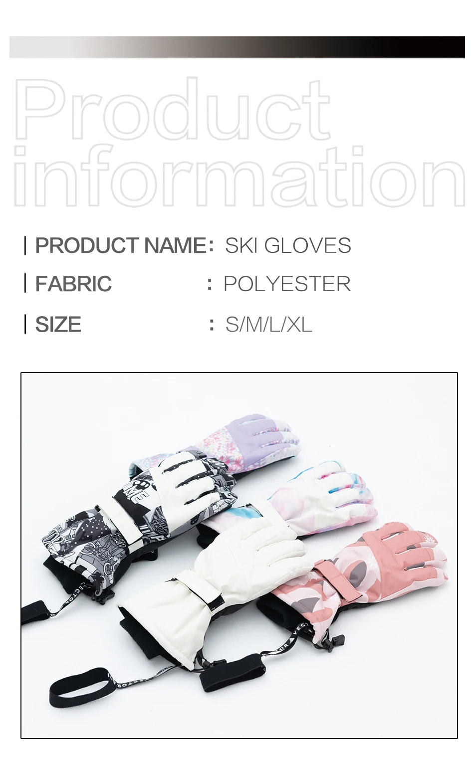 Extra Thick Men Women 2-IN-1 Mittens Ski Gloves Snowboard Snow Winter Sports Warm Waterproof Windproof Skiing Faux Leather Plam