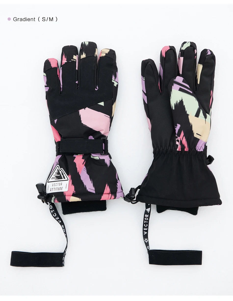 Extra Thick Men Women 2-IN-1 Mittens Ski Gloves Snowboard Snow Winter Sports Warm Waterproof Windproof Skiing Faux Leather Plam
