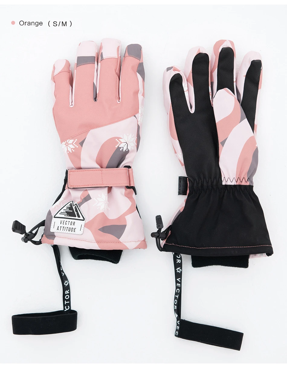 Extra Thick Men Women 2-IN-1 Mittens Ski Gloves Snowboard Snow Winter Sports Warm Waterproof Windproof Skiing Faux Leather Plam