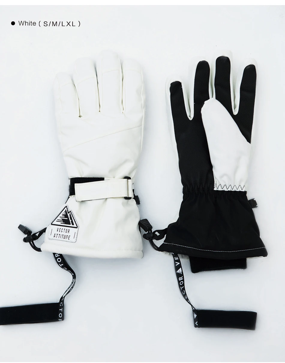 Extra Thick Men Women 2-IN-1 Mittens Ski Gloves Snowboard Snow Winter Sports Warm Waterproof Windproof Skiing Faux Leather Plam