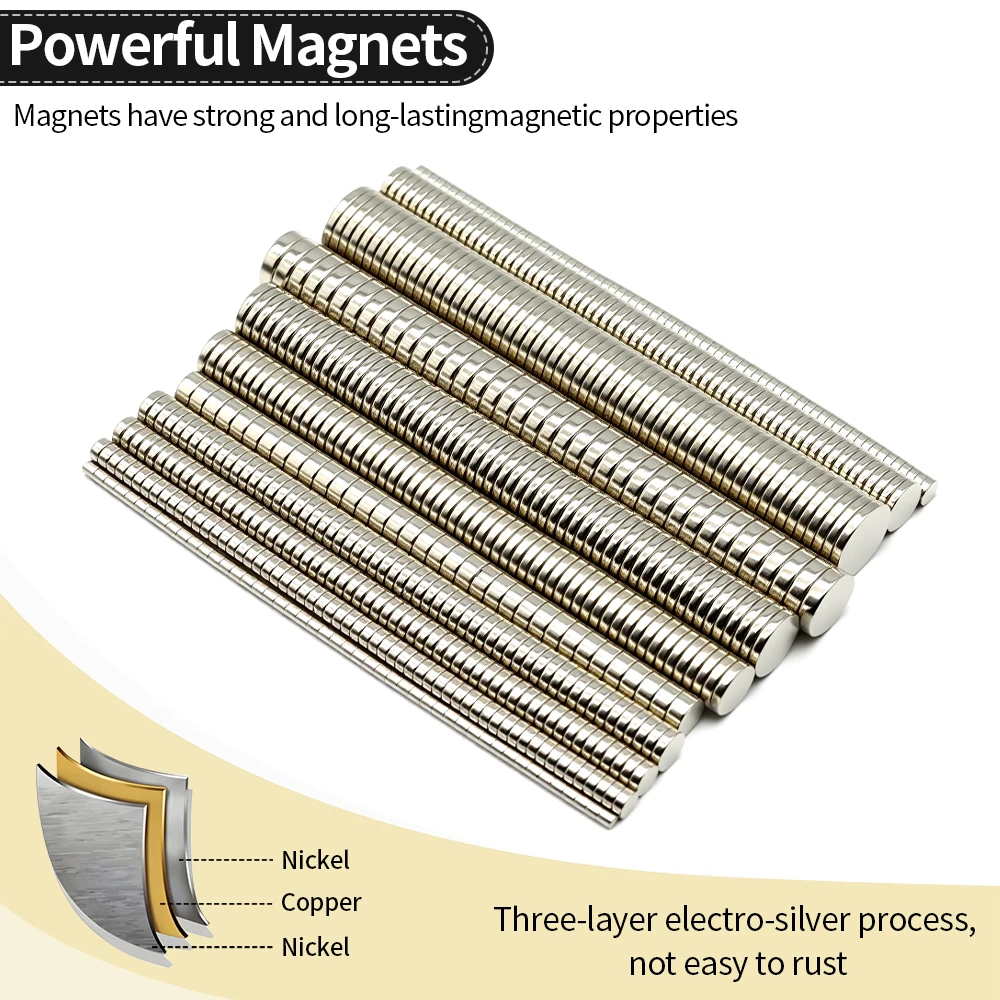 Super Strong Neodymium Magnet N35 NdfeB Permanent Magnetic imanes Round Powerful Magnets Refrigerator Magnet 2x2/6x2/6x3/10x3