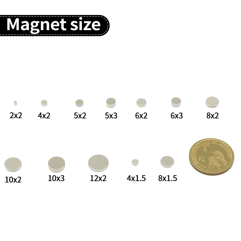 Super Strong Neodymium Magnet N35 NdfeB Permanent Magnetic imanes Round Powerful Magnets Refrigerator Magnet 2x2/6x2/6x3/10x3